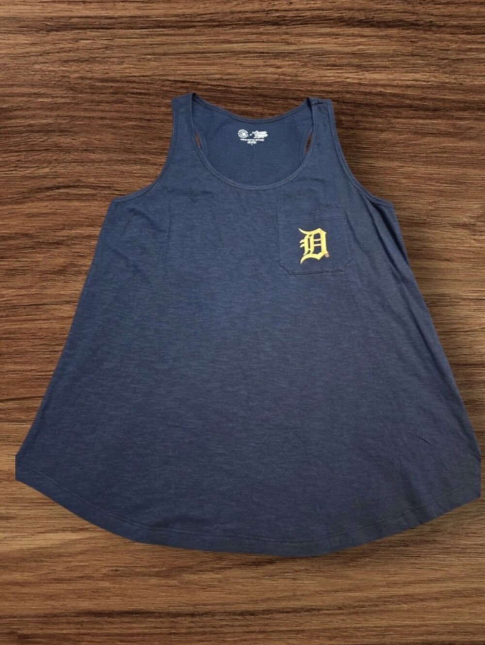Men's Navy Sleeveless Tank Top with Yellow 'D' Patch